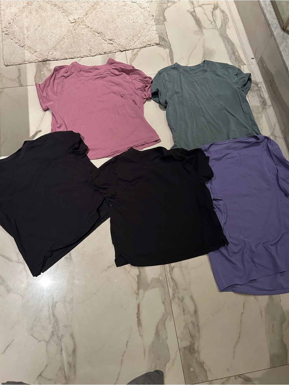 Lululemon athletica Women's Short-Sleeve Tee - Pink, Sage, Lavender and black